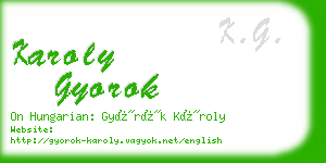 karoly gyorok business card