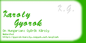 karoly gyorok business card